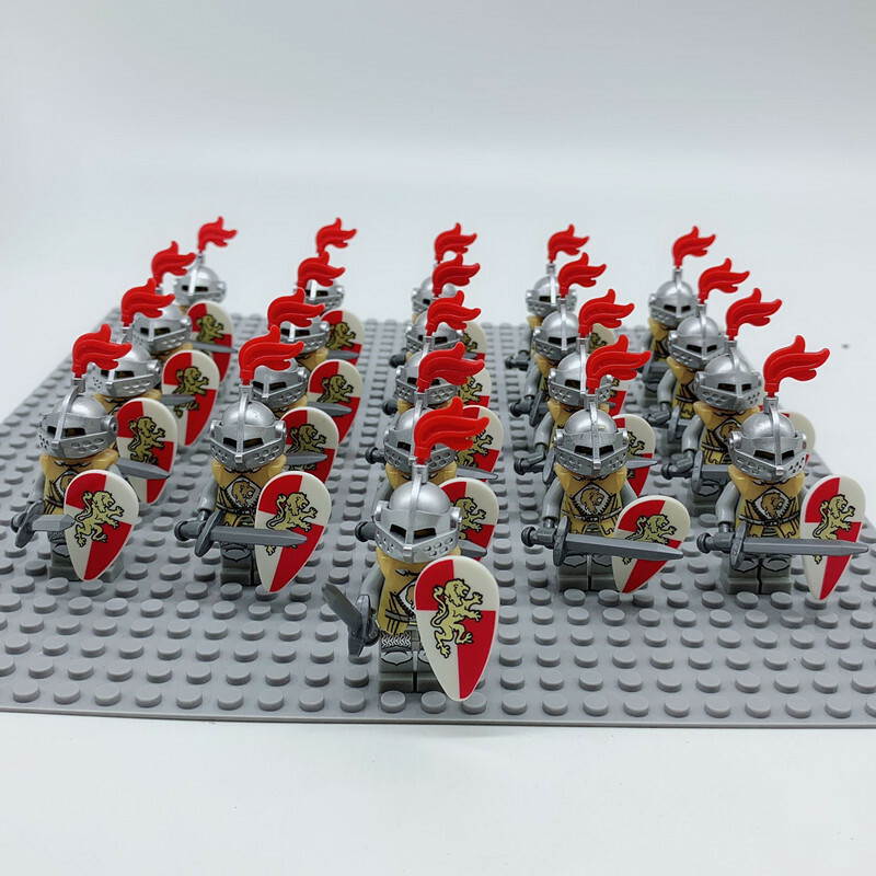 ☆国内発送☆ レゴ　互換　ミニフィグ　大量21体　兵士　騎士　ライオンナイト　人形　LEGO風　キャッスル　キングダム　お城シリーズ