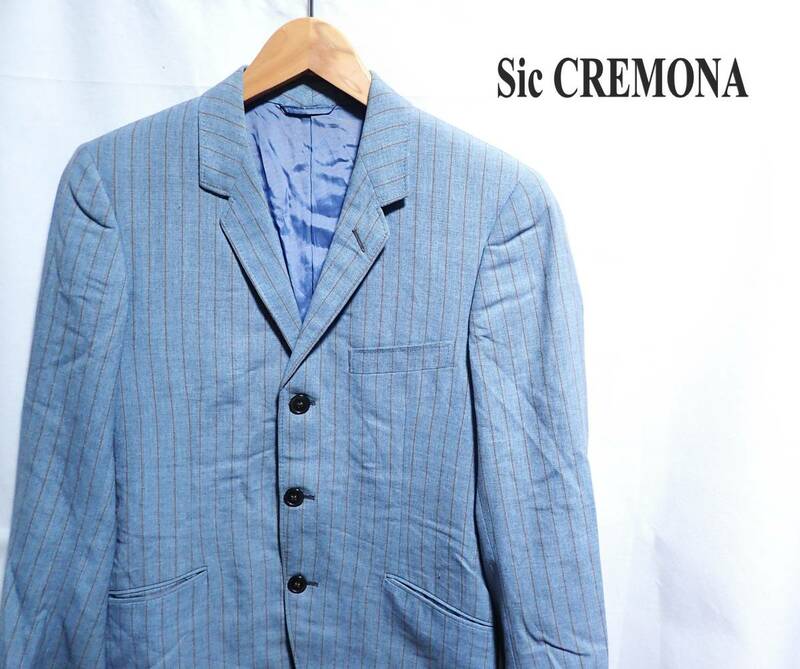 ☆おしゃれなテーラードジャケットです　☆Sic CREMONA　☆ストライプ柄　☆シングルタイプ　☆紳士ジャケット　☆メンズ　☆サイズ44