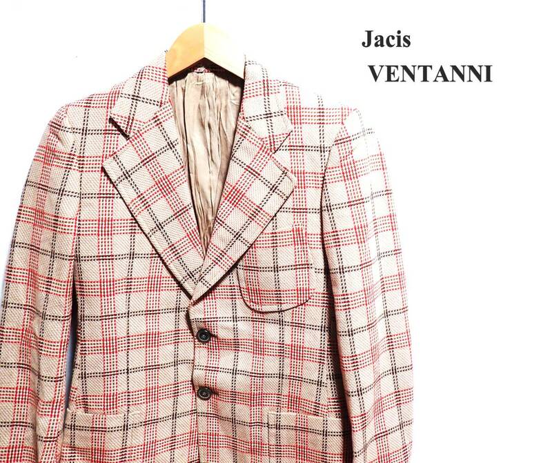 ☆昭和レトロ　☆アイビールック　☆Jacis VENTANNI　☆チェック柄　☆シングルタイプ　☆紳士ジャケット　☆メンズ　☆サイズ44