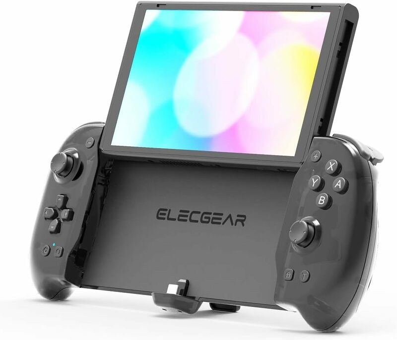 ElecGear拡張グリップコントローラー 【Switchおよび有機ELモデル対応】、連射Turbo/背面ボタン付きスイッチ一体式