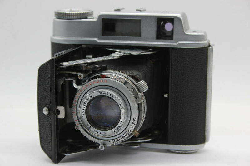 【訳あり品】 パール Pearl IV Konishiroku hexar 75mm F3.5 蛇腹カメラ s4573