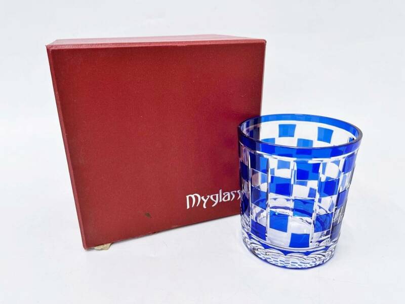 ヨシタニガラス 吉谷硝子 ロックグラス 1客 オールドファッションドグラス 市松模様 フリーカップ 切子 Yoshitani Glass
