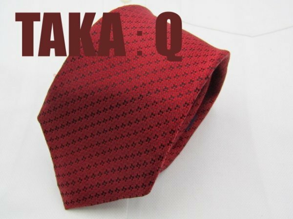 【特集ナロー・細身】OB 615 タカキュー TAKA：Q ネクタイ 赤系 チェック柄 ジャガード