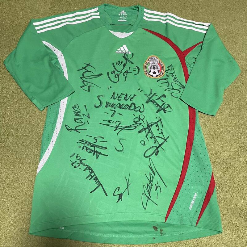 2009年 SBSカップ国際ユースサッカー U-18メキシコ代表サイン入りユニフォーム サンプル品 アディダス adidas