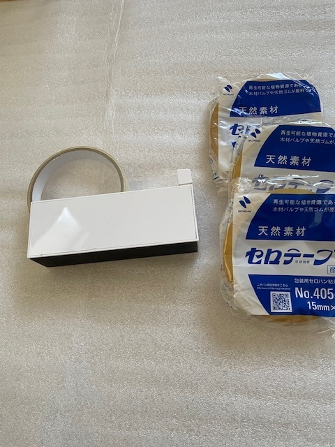 ミニマライフ テープディスペンサーeN EN01 ホワイト　コンパクト! ほとんど新品　新テープ3巻付!! 生産終了品