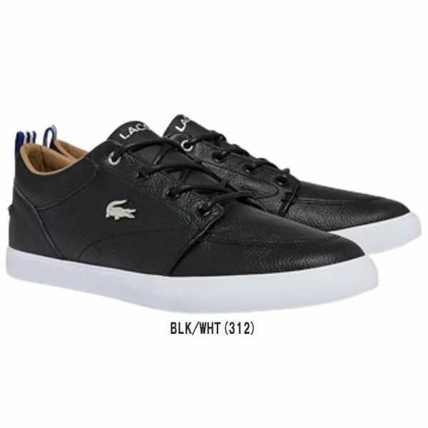 ※訳あり LACOSTE(ラコステ)メンズ レザー スニーカー ローカット シューズ Bayliss 37CMA0073 BLK/WHT(312) US10(28.0cm)