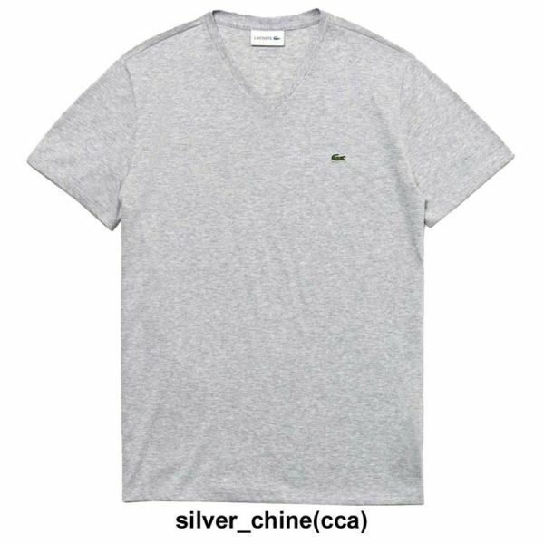 (SALE) LACOSTE(ラコステ)Vネック Tシャツ 半袖 テニス ゴルフ メンズ 男性用 TH6710 silver_chine(cca) XSサイズ