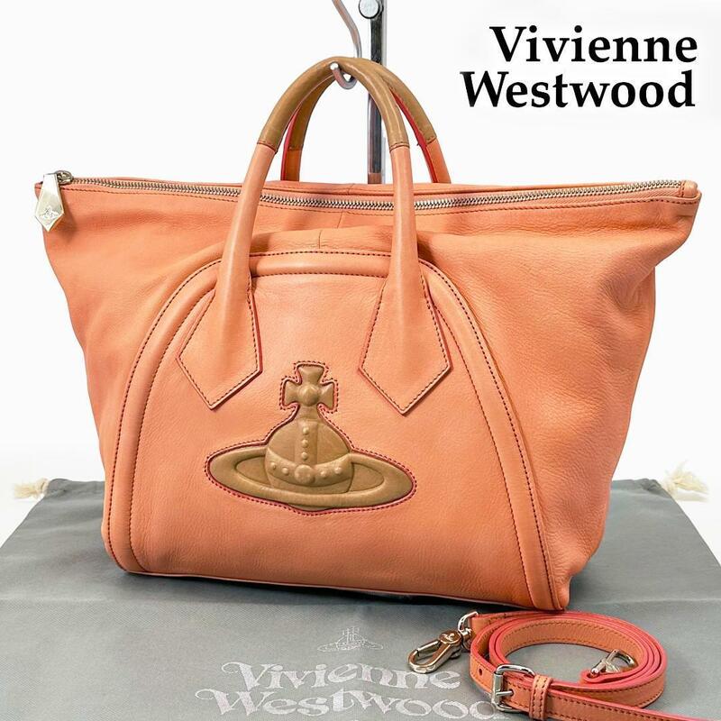 ヴィヴィアンウエストウッド チェルシー 2way ショルダーバッグ オーブ ピンク Vivienne Westwood CHELSEA ハンドバッグ バイカラー レザー