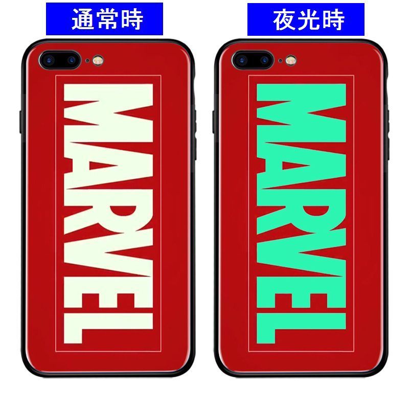 MARVEL iPhoneX 蓄光ガラスケース 赤色 新品 送料無料