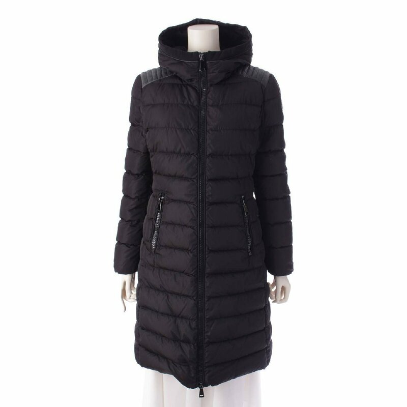 【モンクレール】Moncler　18年 TALEVE タレヴ ロング フード ダウンコート 49362 ブラック 1 【中古】【正規品保証】195605