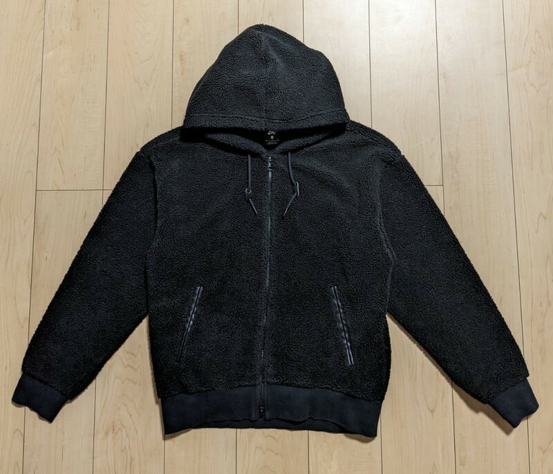 M 良品 NIKE SHERPA HOODIE ナイキ エスビー シェルパ フーディ ボアパーカー ボアフリース ボアジャケット ボアジップパーカー 黒