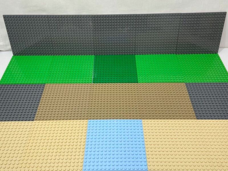 ☆裏もくっつくタイプ☆ レゴ 基礎板 大量20枚 16×16 地面 芝生 水色 緑色 グレー など　基板 板 フレンズ　B122610