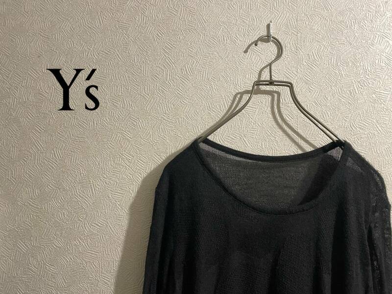 ◯ Y's Yohji Yamamoto ジャガード アシンメトリー ニット / ワイズ ヨウジヤマモト カットソー レーヨン ブラック 黒 2 Ladies #Sirchive