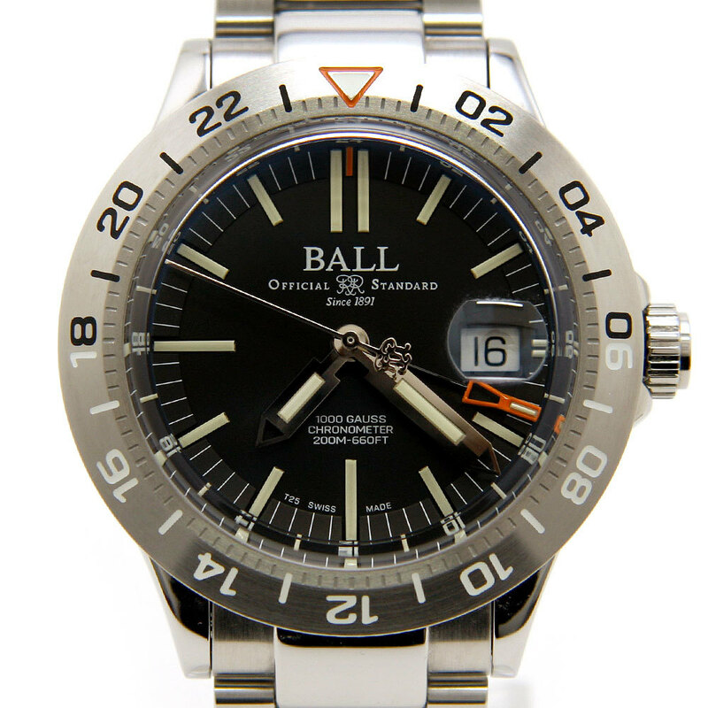 中古美品 BALL Watch ボール ウォッチ 腕時計 エンジニアⅢ アウトライアー クロノメーター AT DG9000B-S1CJ-BK 黒文字盤 自動巻き