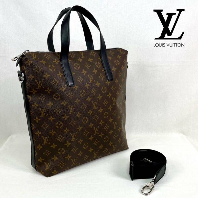 【LOUIS VUITTON☆美品♪♪】ルイ・ヴィトン モノグラム・マカサー キタン（M40388）ブラックハンドル ２way仕様 ショルダー＆トートバッグ