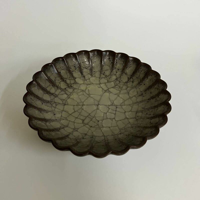 古美術 中国 龍泉窯 官窯 皿 盤 時代物 唐物 輪花皿