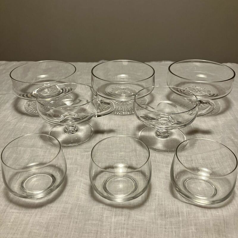 未使用　昭和レトロ　ガラス食器　アイスカップ　冷茶用グラス　シンプル