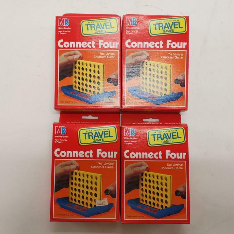 送料無料 未使用保管品 connect Four TRAVEL GAMES 知育玩具 ミニゲーム ビンゴ 碁盤 4個まとめセット 昭和レトロ#7086