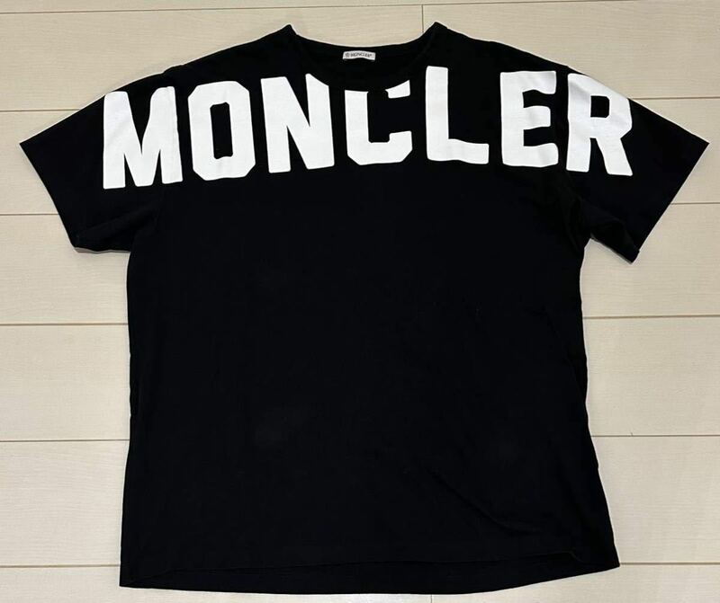 美品　モンクレール　Tシャツ　半袖　黒　白　XXL ブラック MONCLER 