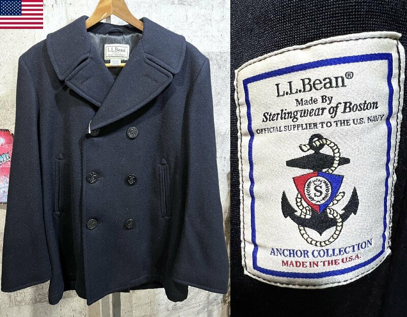 USA製 エルエルビーン X Sterlingwear of Boston USA製 ピーコート S L.L.Bean US NAVY 米国製 Pコート