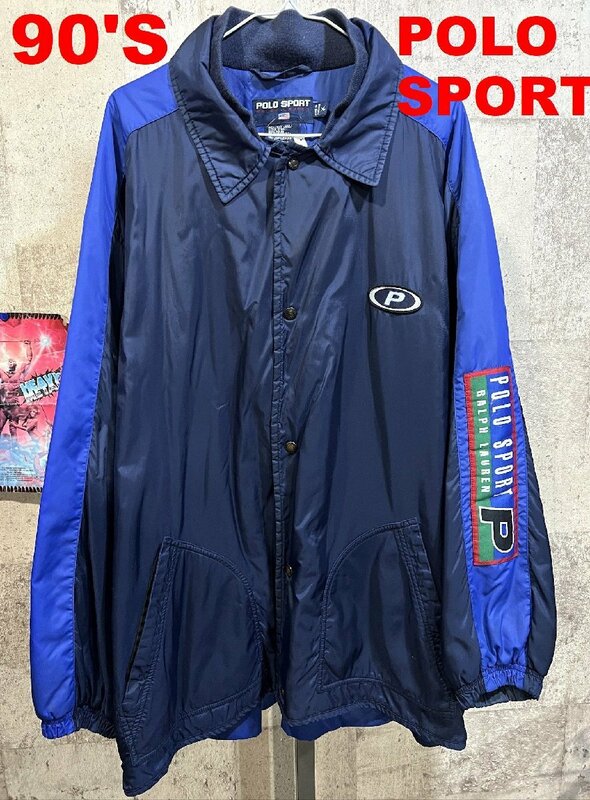 90'S POLO SPORT 中綿 コーチジャケット XL ポロスポーツ ラルフローレン