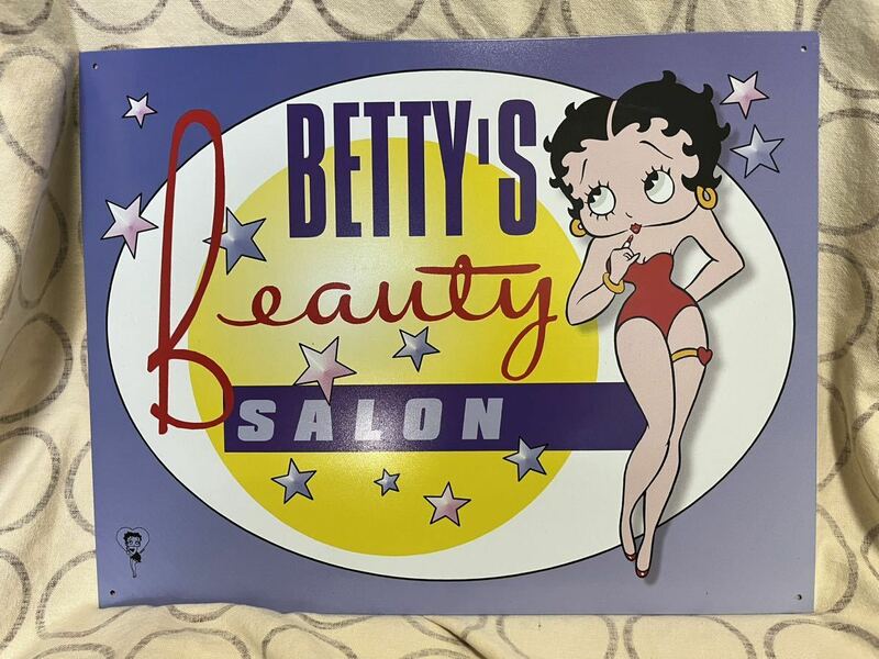 ブリキ看板 アンティーク複製パネル Betty's BEAUTY SALON ベティ・ブープ アメリカン雑貨