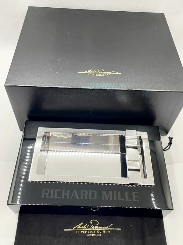 未使用品 Michel perrenoud製 リシャール・ミル 大型 小物入れ ブラック 時計トレー マルチケース 時計ケース メンズ RICHARD MILLE 