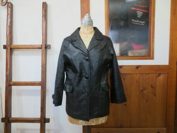 【古着/国産ビンテージ】 1960年代 レディース 牛革 ジャケット サイズ：11 (M） 検索用⇒ Leather Wear/Fook/おしゃれ/昭和レトロ/D1217