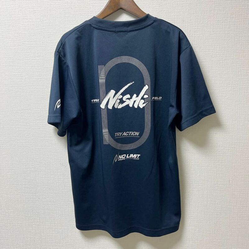 Nishi ニシ 半袖シャツ Tシャツ Lサイズ ネイビー ポリエステル