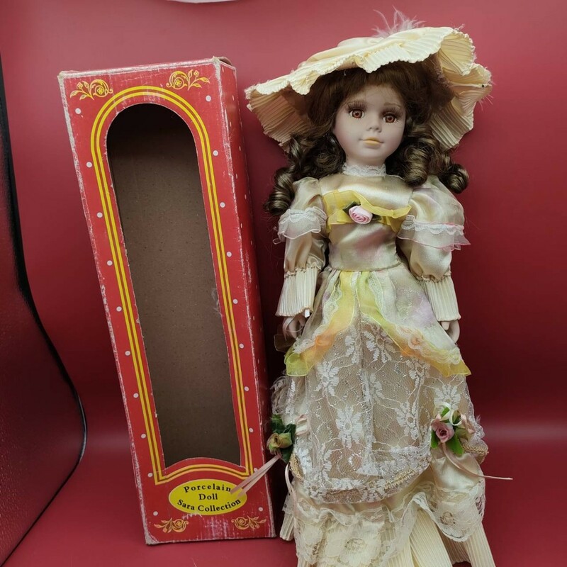 ② ポーセリンドール Sara Collection 鳶色の瞳 ヴィンテージ ドール 人形 ビスクドール 西洋人形 DOLL 女の子