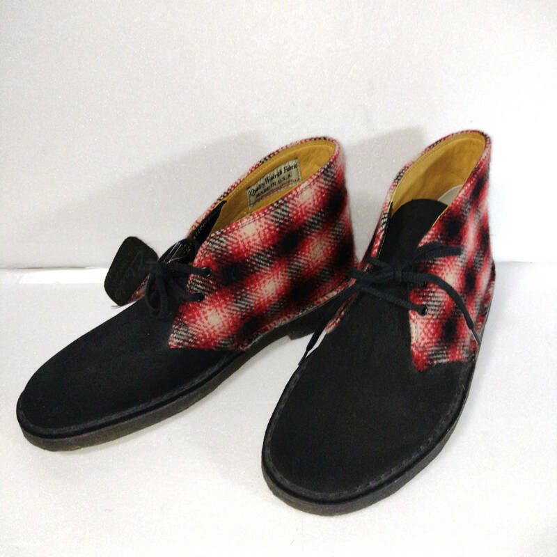 clarks デザートブーツ　woolrich fabric