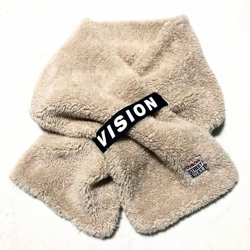 VISION STREET WEAR ヴィジョン　マフラー　ボアマフラー　ベージュ　男女兼用　ユニセックス