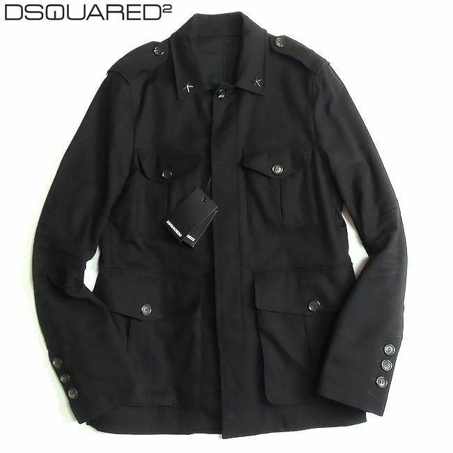 【19万新品！】DSQUARED2 ディースクエアード ◇ スタイリッシュで暖か ◇ 星スタッズ M-65 ジャケット ブラック 48サイズ 本物 SALE