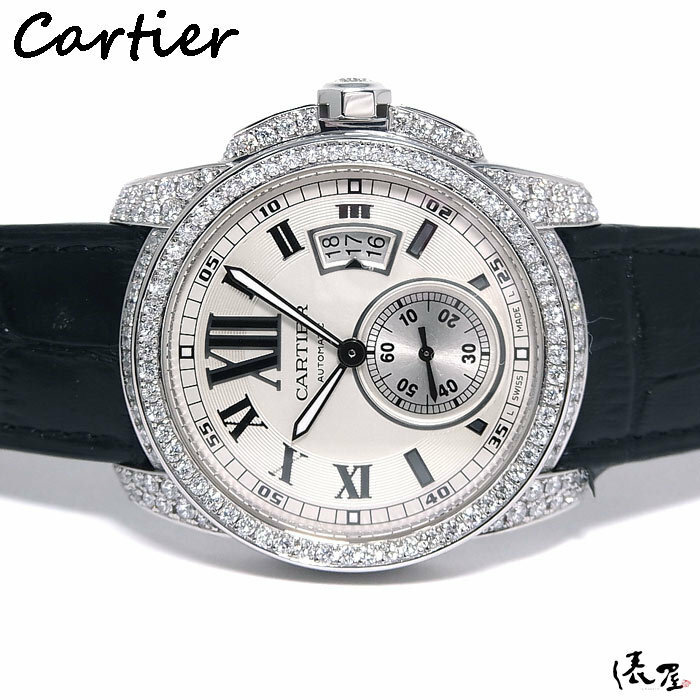 【国際保証書】カルティエ カリブル ダイヤベゼル 自動巻 極美品 加工後未使用 メンズ 時計 Cartier 俵屋