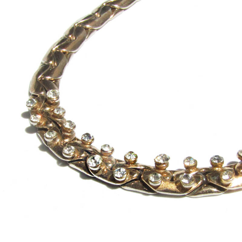 ★50s Coro rhinestone design chain vintage necklace