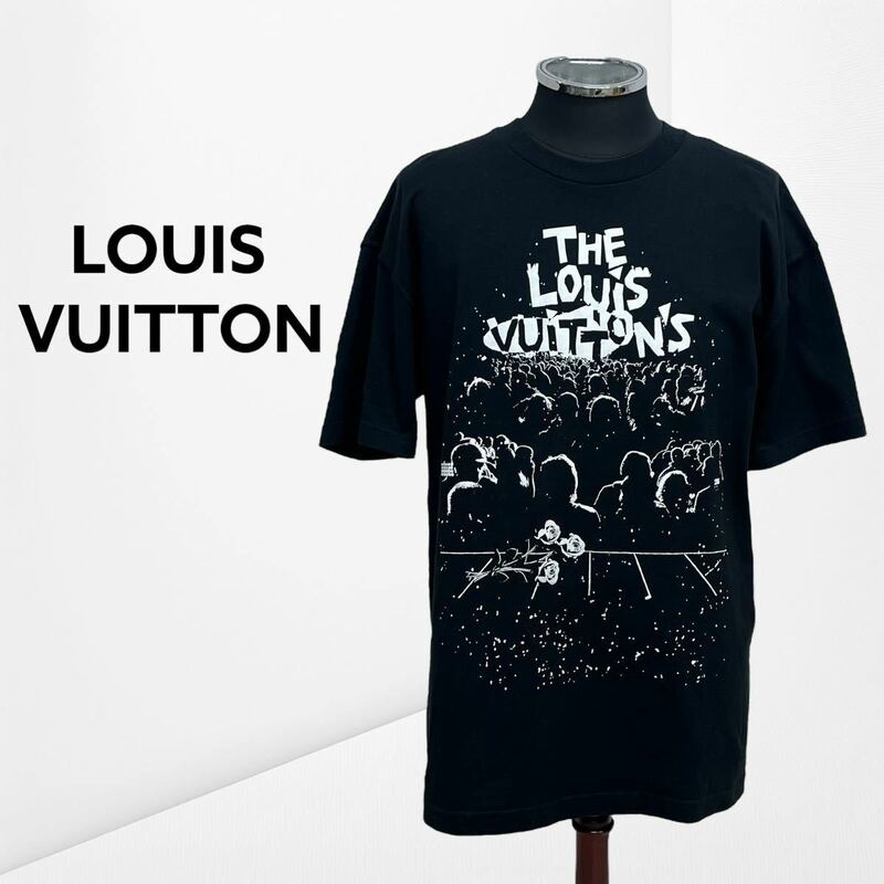 高級 タグ付き LOUIS VUITTON ルイヴィトン 23SS コットン LVコンサートプリントTシャツ メンズ HOY10WNPG