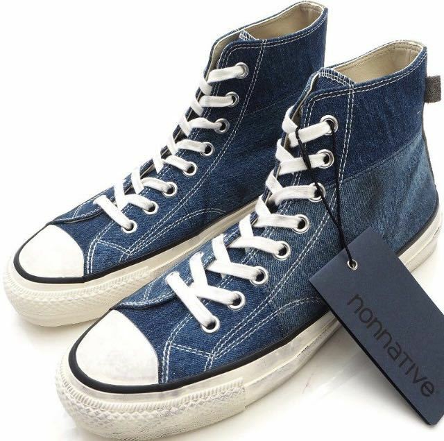 nonnative DWELLER TRAINER HI PATCHWORK USED DENIM by SPINGLE MOVE for ISETAN hobo vendor 伊勢丹 ノンネイティブ 7