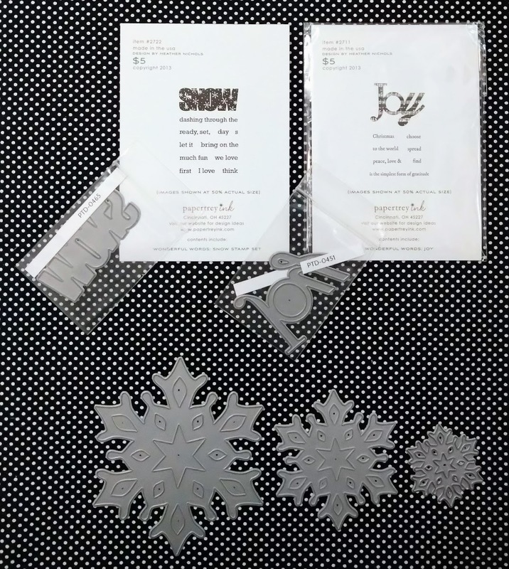 断捨離企画⑪☆Papertrey Ink新品☆スタンプ&カッティングダイ 雪の結晶 SNOW JOY センチメント クリスマスカード カードメイキング タグ 