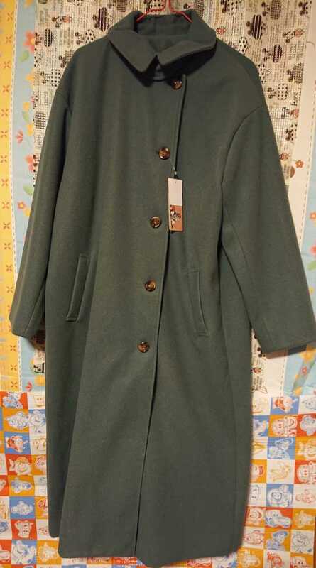 Monocoro toppi　 緑（ブルー系）　ロングコート　新品タグ付き　Mサイズ　