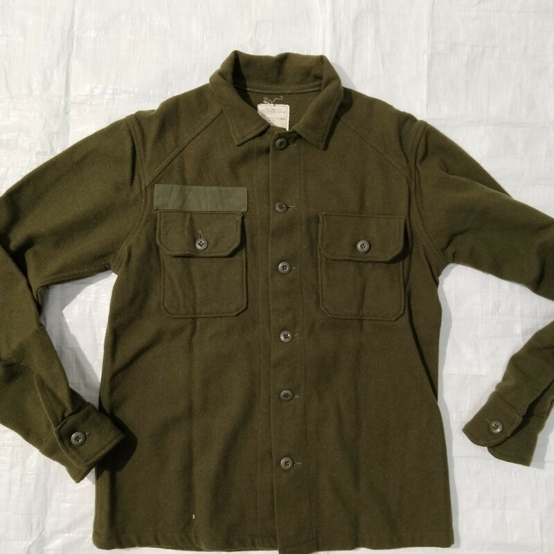 1977'S US.ARMY WOOL FIELD SHIRT OG ウール　フィールド シャツ GREENBRIER 108 DSA 100-77-C-8357 8415-00-188-3792　vintage military