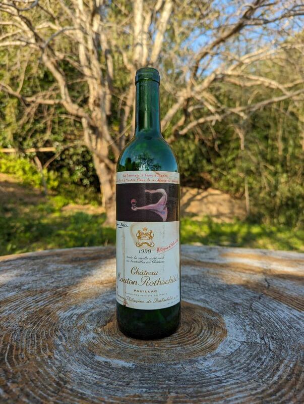 空き瓶のインテリア ビンテージ シャトー ムートン ロートシルト 1990 ロスチャイルド Chateau Mouton Rothschild お酒じゃありません
