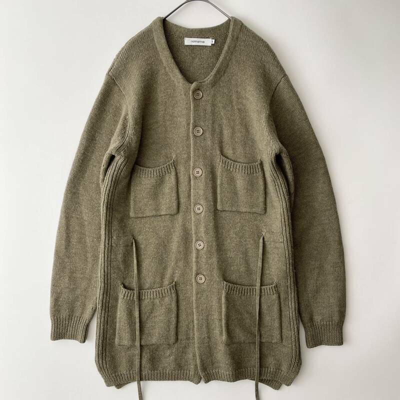 NONNATIVE size/1 (jb) ノンネイティブ ウールニットジャケット カーディガン セーター アウター ノーカラー ベージュ JAPAN knit