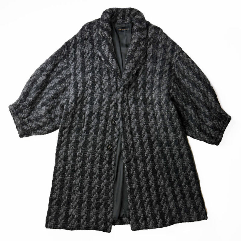 86AW 初期 黒の衝撃 ニット オーバー コート コムデギャルソン 川久保玲 Rei Kawakubo Archive 1986AW Knit Over Coat ボロルック Rag Look
