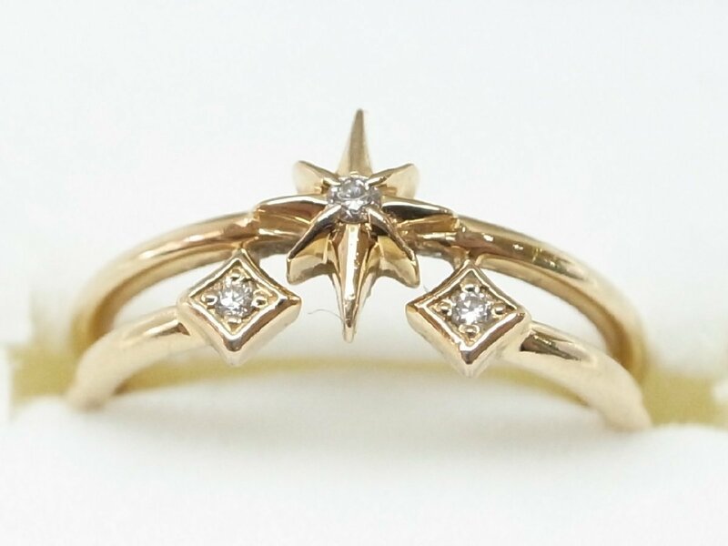 【スタージュエリー】スター ダイヤ リング ダイヤモンド 0.01ct 5号 K10 Star Jewelry　ピンキー