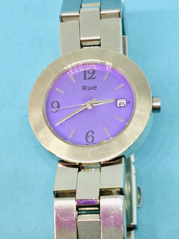 (B09)気品の時計Ⅲ(*'▽')セイコーアルバ・RUE（電池交換済み）つや消しシルバー・レディス腕時計USED（送料全国一律185円)お洒落な時計。