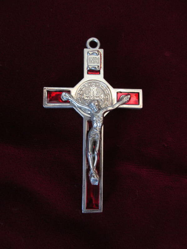 金属製十字架 （7,9cm×4,4cm）赤＆青 2個セット