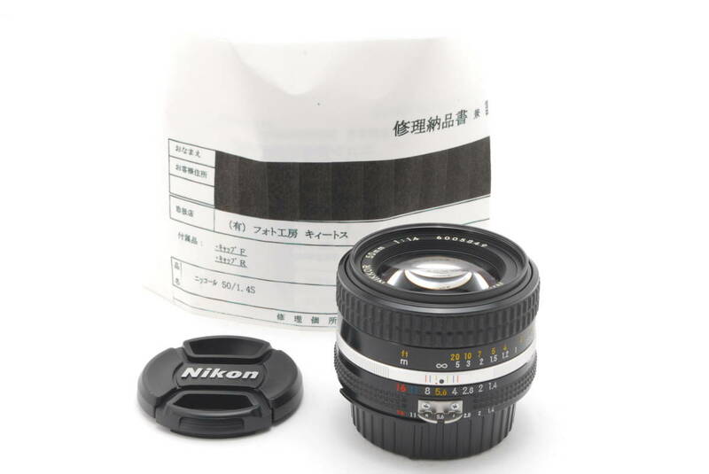 【SICコーティング】【分解清掃・整備済み@キィートス】Nikon Ai NIkkor 50mm f1.4S (Ai-S F1.4) 動作写りOK かなりキレイ＆概ねクリア