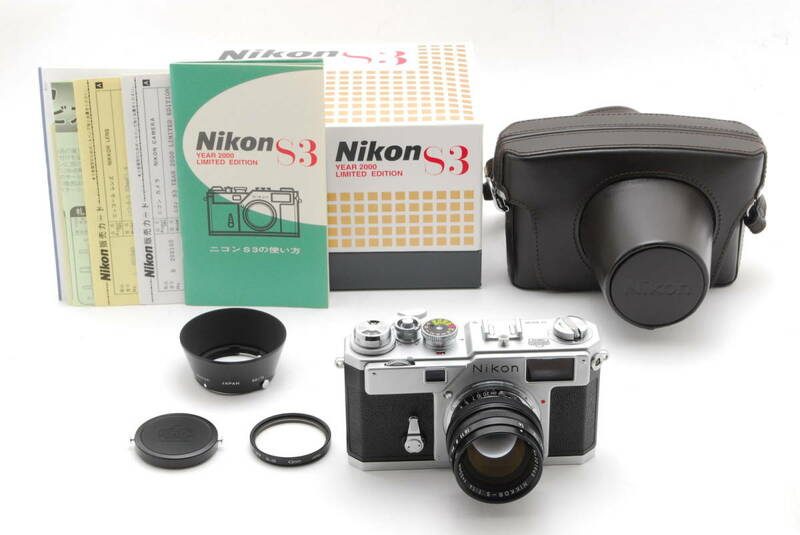 Nikon S3 Limited Edition 2000年記念モデル (NIKKOR-S 50mm F1.4) シルバー 動作確認済 概ねキレイ＆クリア 箱、革ケース、無記入保証書付