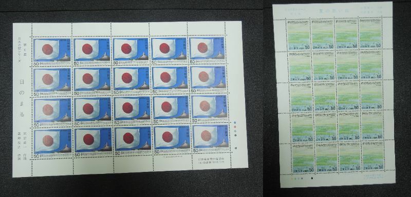 ♪♪日本切手/日本の歌シリーズ第6集 1980.6.16 (記861・記862) 50円×20枚/各1シート♪♪