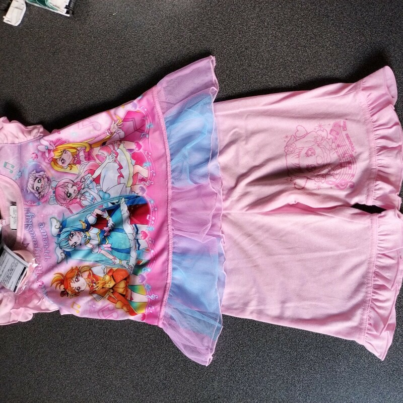 新品★ひろがるスカイ プリキュア 光るパジャマ 100cm 光るリング付き バンダイ プリキュア ピンク 女の子 ルームウエア⑧